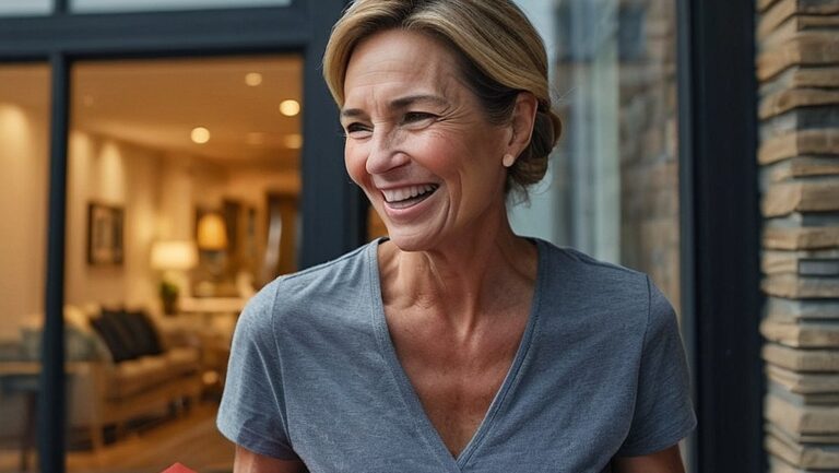 "Širdį glostantis vaizdas, kuriame mamos veidas nušvinta džiaugsmu, kai ji prie slenksčio gauna gražiai supakuotą dovaną. Šiame vaizde, kuriame yra įvairių dovanų, užfiksuotas patogumas ir apgalvotas dovanų pristatymas užimtai mamai."