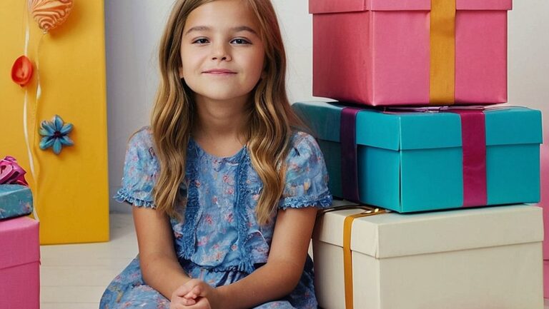 Gražus ir širdžiai mielas jaunos merginos įvaizdis, apsuptas įvairių žavių ir įnoringų dovanų. Puikiai tinka straipsniui apie apgalvotas ir unikalias dovanas merginoms, kurios sukels šypseną.