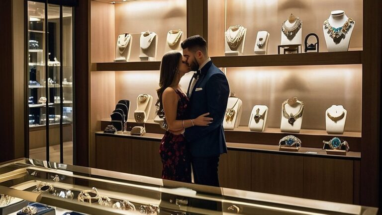 „Pagauk meilę ir dėkingumą savo antrajai pusei su šiuo nuostabiu įvaizdžiu, kuriame pora žavisi nuostabia papuošalų kolekcija, kuri yra puiki dovana jūsų mylimam partneriui bet kokia proga“.