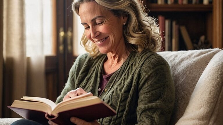 "Nuoširdi akimirka mamos, įsitaisiusios jaukiame krėsle, pasinėrusi į žavią knygą. Įvairios knygos ir šilta atmosfera pasižymintis vaizdelis atspindi džiaugsmą ir prasmę dovanoti knygą knygas mylinčiai mamai."