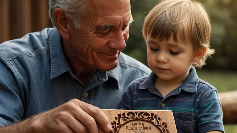 "Patvirtinkite meilę ir pastangas, įdedant unikalią rankų darbo dovaną savo tėvui. Naudokite didelės raiškos tėvo ir vaiko atvaizdą, besižavinčius suasmenintu medžio raižiniu, parodydami ryšį ir dėmesingumą, slypintį už šios unikalios dovanos."