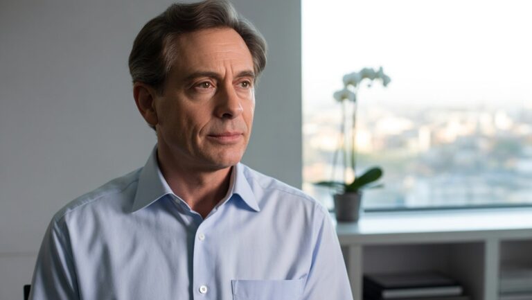 Galvojo, empatiškas gydytojas švarioje, modernioje medicinos biure, apmąstydamas subtilias paciento dėkingumo išraiškas, realistiškas.