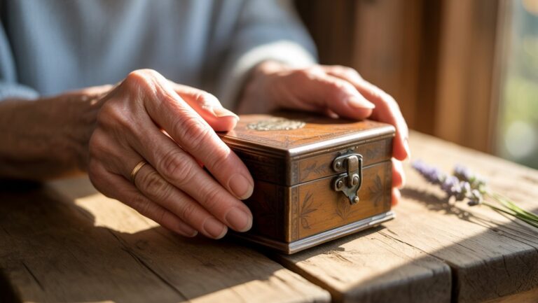 Realus iš arti: švelnios rankos kruopščiai laikančios paprastą, kuklią dovaną, perteikdama tikrą šilumą ir apgalvotą ketinimą.