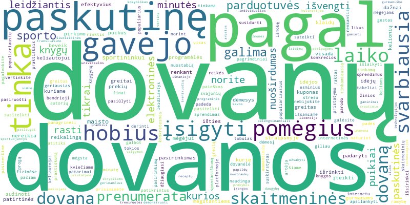 Word cloud for article on Dovanos pagal hobius ir pomėgius paskutinę minutę?