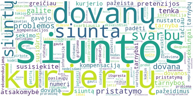 Word cloud for article on Ką daryti, jei dovanų siunta nepasiekė gavėjo arba buvo pažeista? Žingsniai ir teisės.