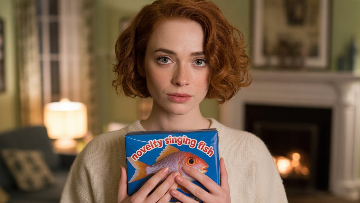 Realistiškas žmogaus veido iš arti, subtiliai užmaskuodamas nusivylimą, mandagiai sulaikant nepatogiai nepageidaujamą dovaną. Minkšta, šilta šviesa.