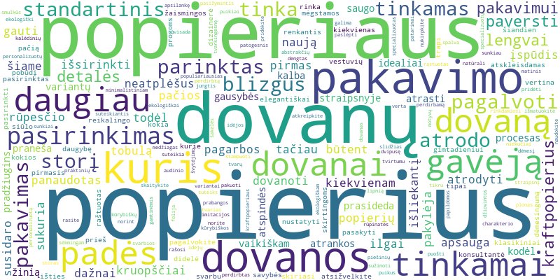 Word cloud for article on Kaip išsirinkti tinkamą dovanų pakavimo popierių?