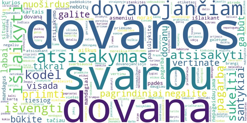 Word cloud for article on Kaip mandagiai atsisakyti dovanos, kurios nenorite priimti?