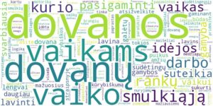 Word cloud for article on Kaip pasigaminti kūrybiškas dovanas vaikams?