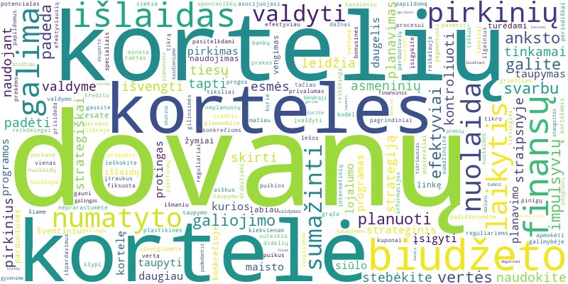 Word cloud for article on Kaip strategiškai naudoti dovanų korteles taupant biudžetą?