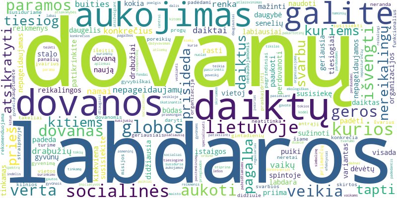 Word cloud for article on Kam ir kaip paaukoti nepageidaujamas dovanas Lietuvoje?