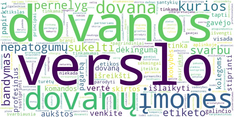 Word cloud for article on Kokios verslo dovanos tinkamos ir kaip išlaikyti profesionalumą?