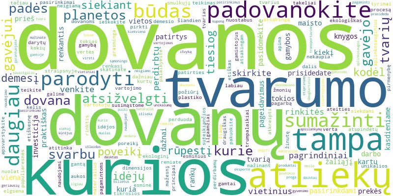 Word cloud for article on Tvarios ir ekologiškos dovanos: idėjos atsakingam vartojimui.