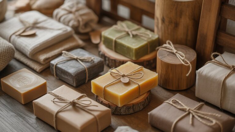 Šiltas įvairių autentiškų rankų darbo ekologinių dovanų iš arti iš arti Realistas.