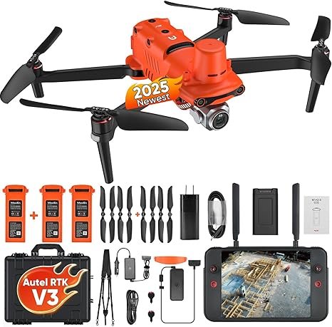 Autel Robotics EVO II PRO RTK V3 drone with a 1-inch 6K camera, designed for centimeter-level RTK/PPK positioning, high-precision mapping, and surveying applications, featuring robust obstacle avoidance.