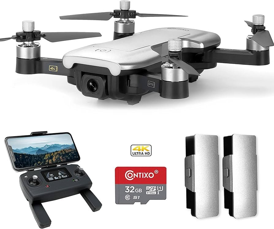 Contixo F24 Pro foldable drone with 4K camera, GPS, and beginner-friendly features for aerial photography