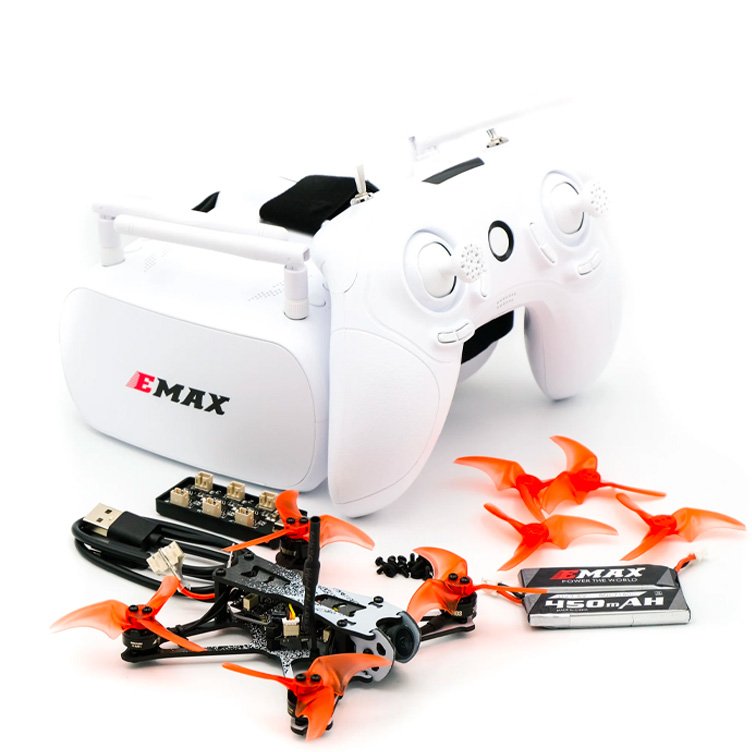 EMAX Tinyhawk III Plus Freestyle RTF Kit, a compact and durable FPV drone kit designed for new pilots to learn freestyle maneuvers indoors and outdoors.